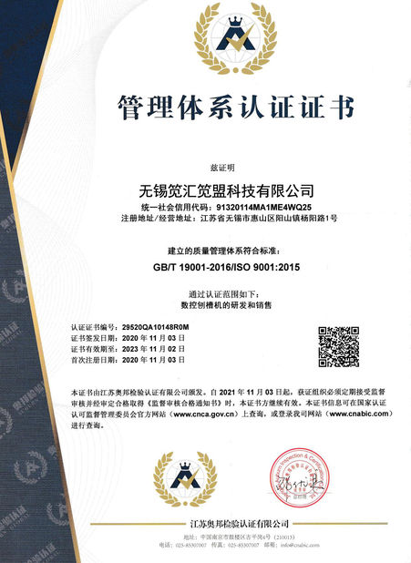 China Wuxi Jianhui Jianmeng Technology Co., Ltd. certificaciones